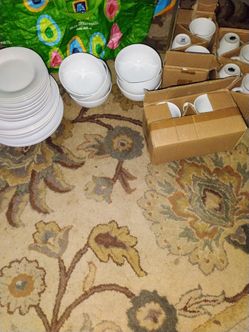 Lots of ceramic dishes 10 cups and 9 dinner plates 6 small bowls 10 cake plates pickup only cash