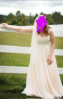 Designer Wedding Dress and Veil (Worn Once and Professionally Cleaned)