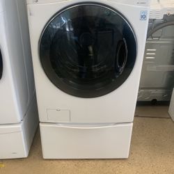 LG Used Front Load Washer With Pedestal 4 Months Warranty .