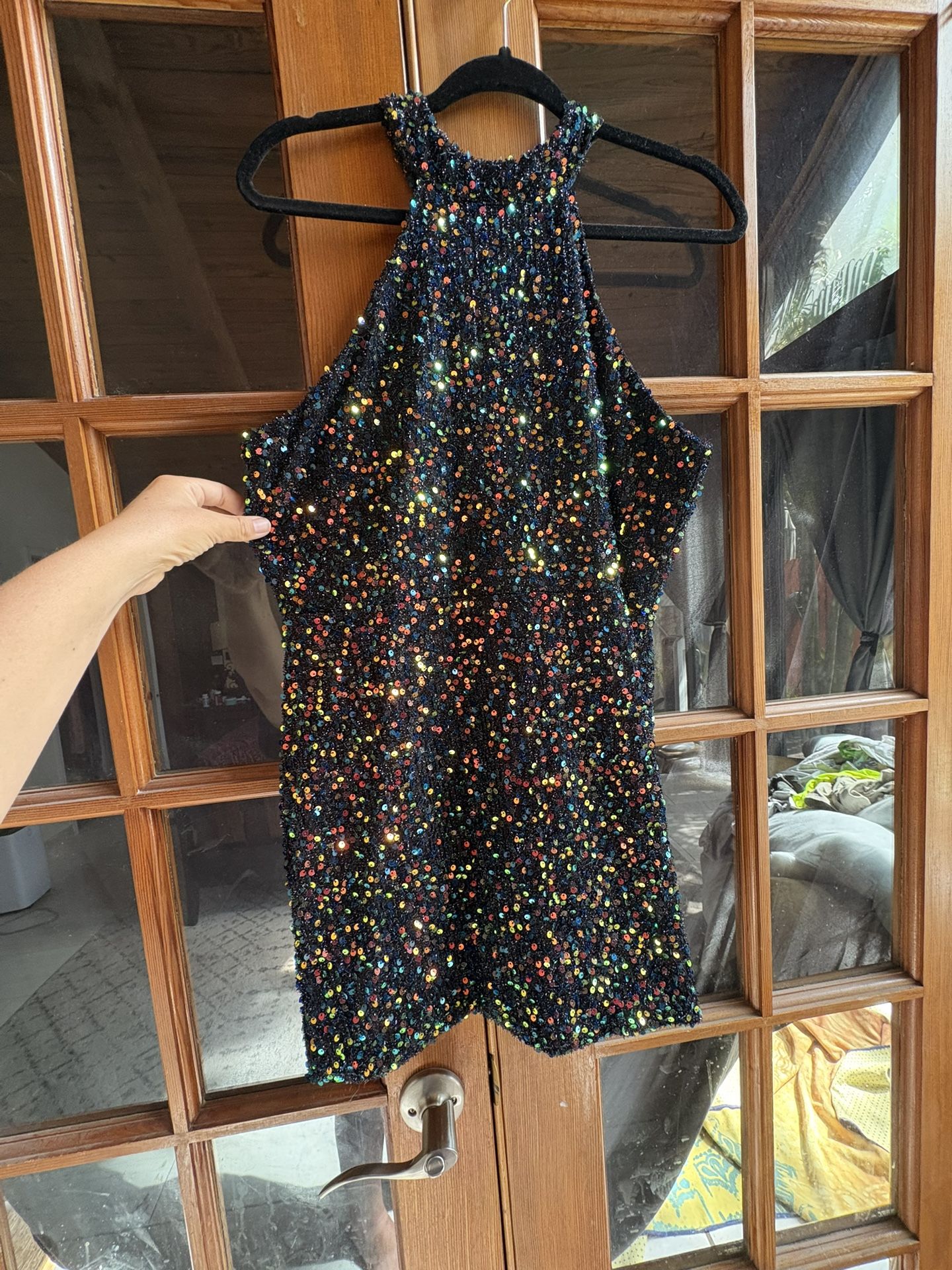 Women’s Sequin Halter Mini Dress