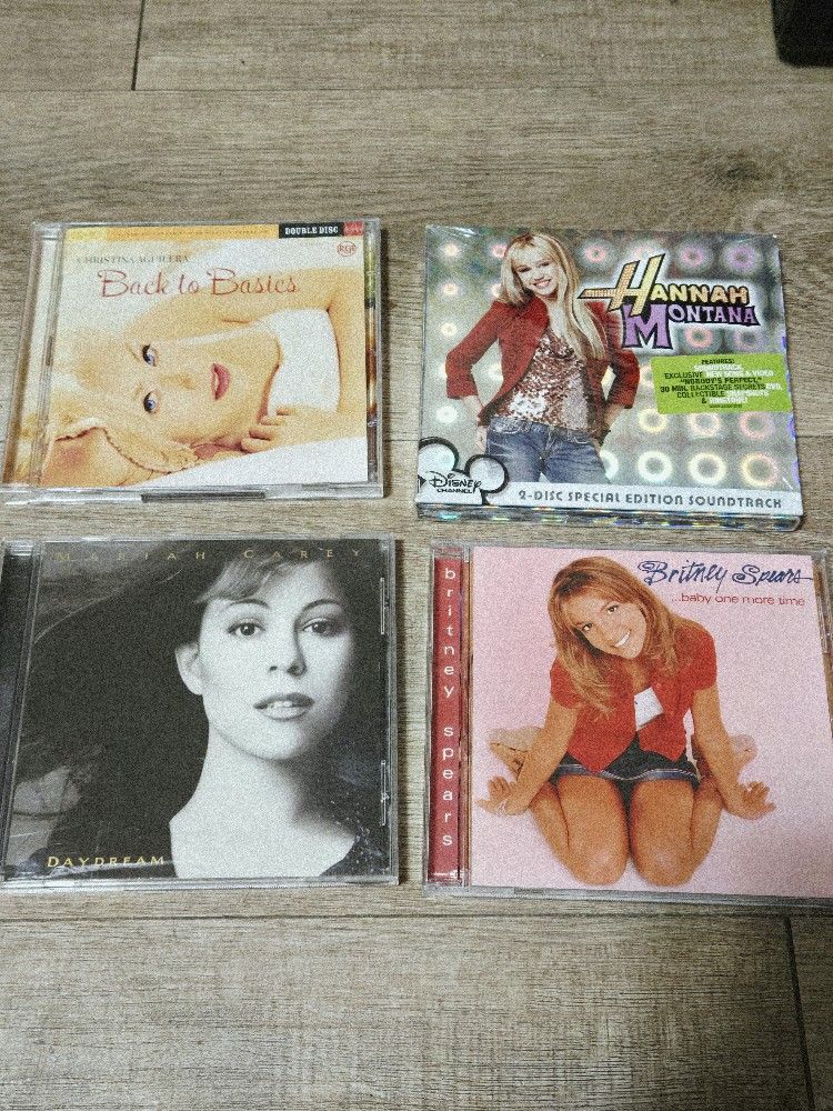 4 Vintage CDs Hannah Montana, Brittany Spears, Mariah Carey, Christina Aquilera $5 Each