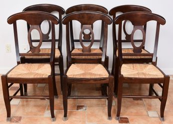 Pottery Barn Napoleon Italian Rush Seat Dining Chairs