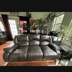 FREE Rich Brown Leather Sofa