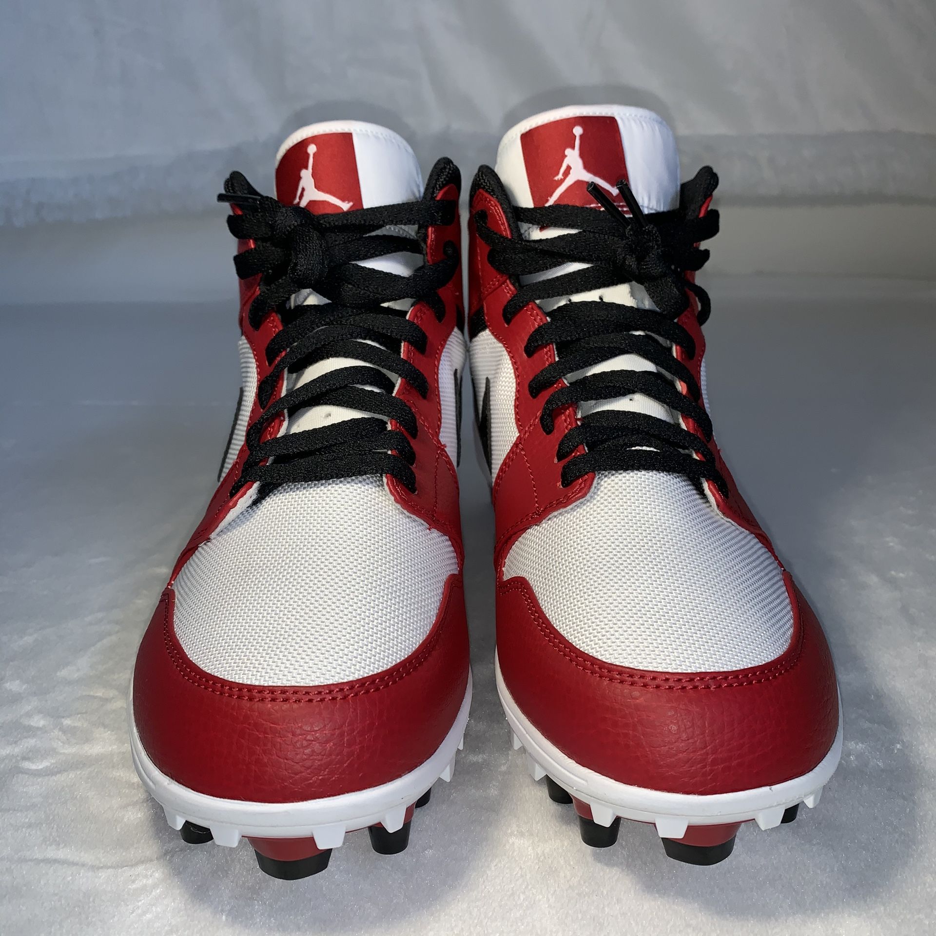 Nike Air Jordan 1 Mid Football Cleat Chicago White Black Red DS Size 11