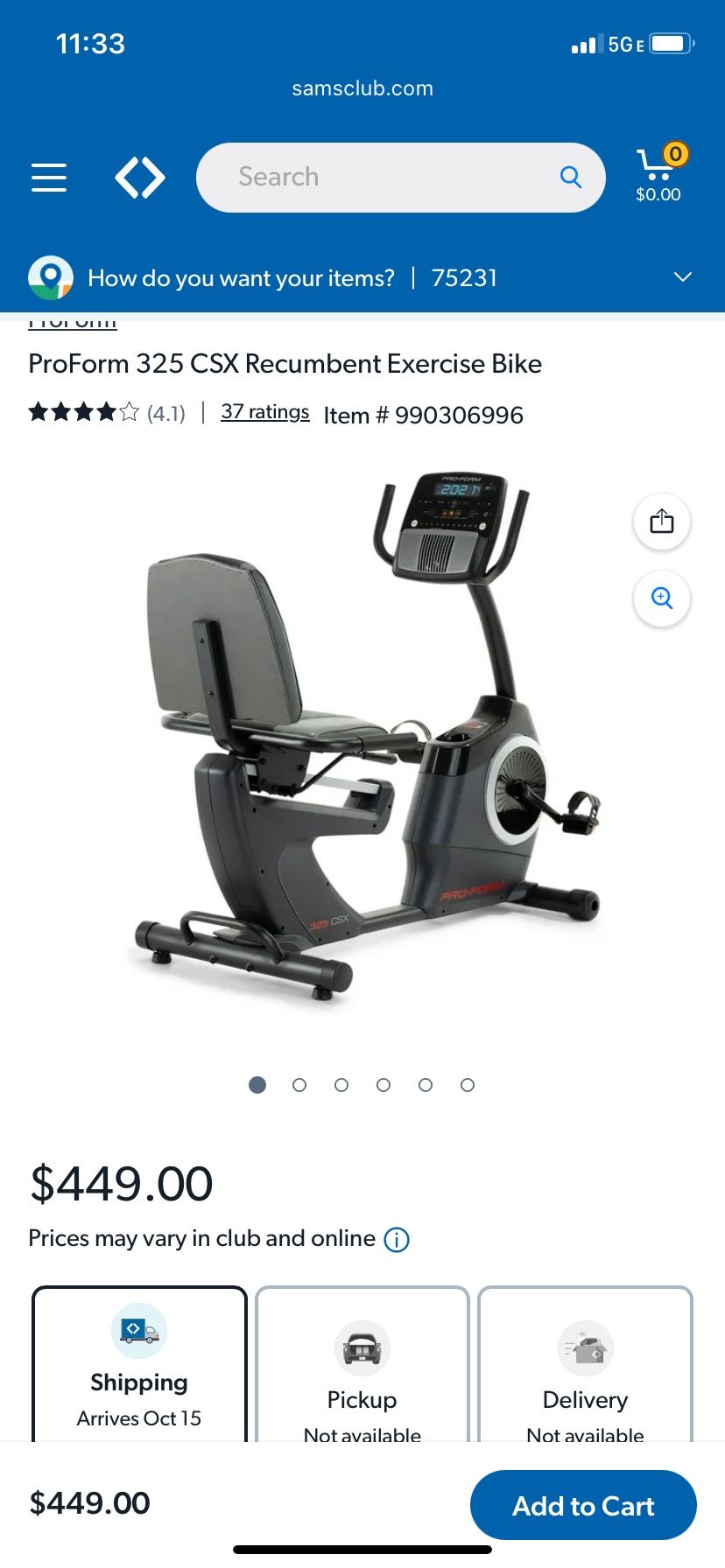 Pro Form Cycle Exercise Bike