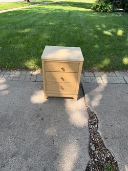 Vintage Wooden, Mid Century Modern night stand, 19w,16deep,25 hi, 3 dovetail drawers, $20