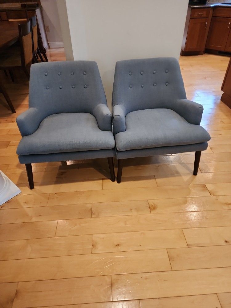 Set Of Two Blue Chairs