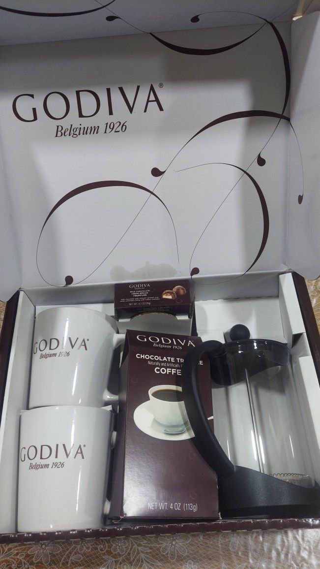GODIVA FRENCH COFFEE PRESS GIFT SET