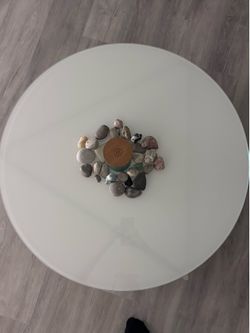 IKEA Round Glass Bi-Level Coffee Table on Casters