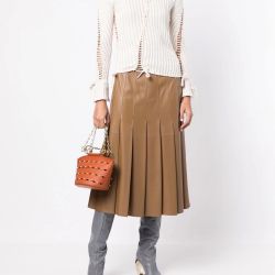 New! Beautiful 100% Leather Zac Zac Posen mini Belay bucket bag. Color:Maple