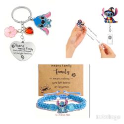 Stitch Bracelet, ID /badge Clip , Keychain 