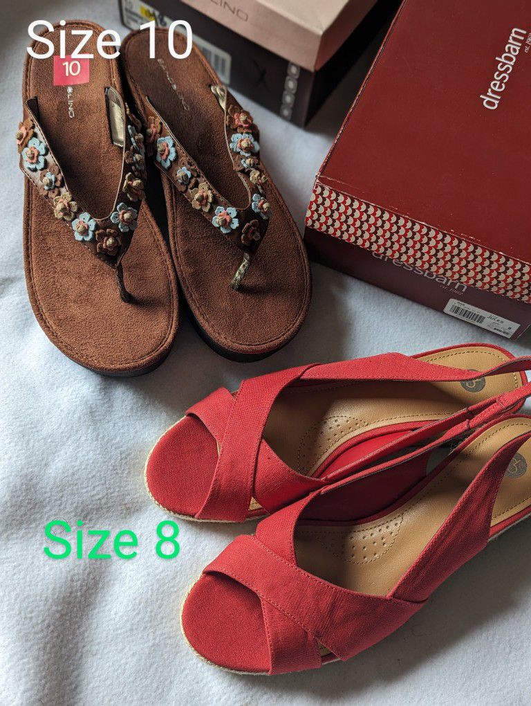  New Women's  Sandals  Each Pair $25  Or $40 For 2 Pairs 
