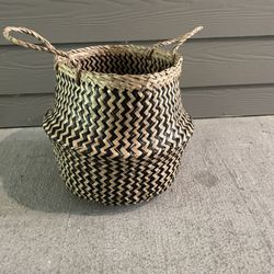 $15 | Seagrass Plant Basket with Handles | Woven Storage Basket | Large | 12” inch Diameter x 12.5” inch Height