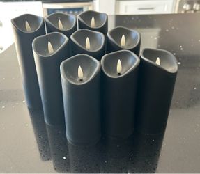 Black fake 6 candles with yellow led