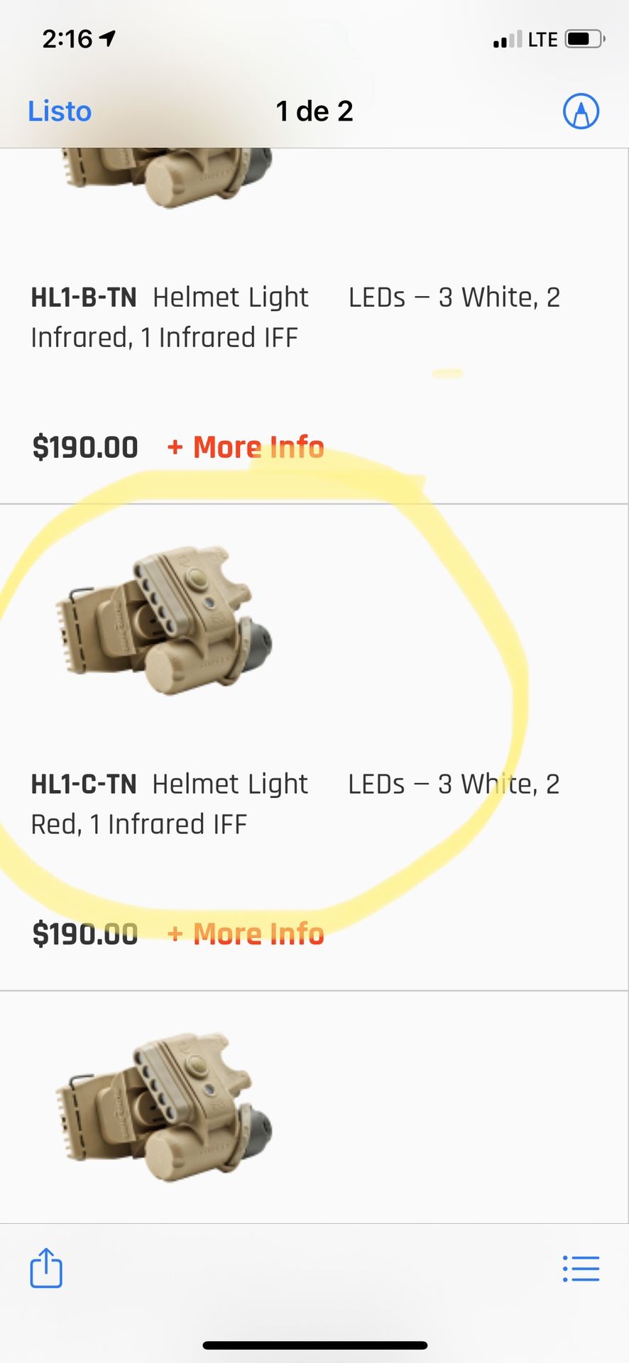 Helmet light