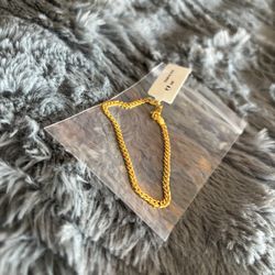 6.5 Inch 3.2mm Flat Cuban Bracelet Italy Made Sterling Silver 925 And 14k Gold Dipped