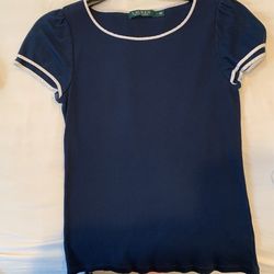 Navy Blue N White Ralph Lauren Top