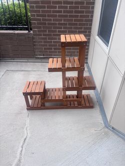Wood Tiered Plant Stand Shelf