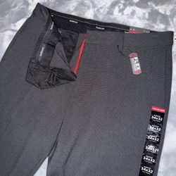 Van Heusen Mens Flex Straight Fit Flat Front Stretch Pants Slate Blue 34X32 New!