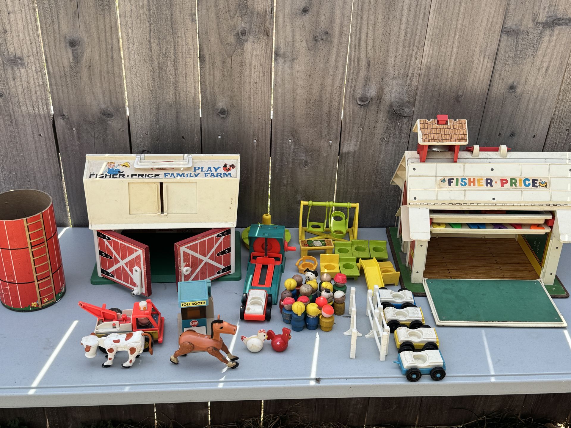 Fisher price playskool farm people animals cars schoolhouse lot