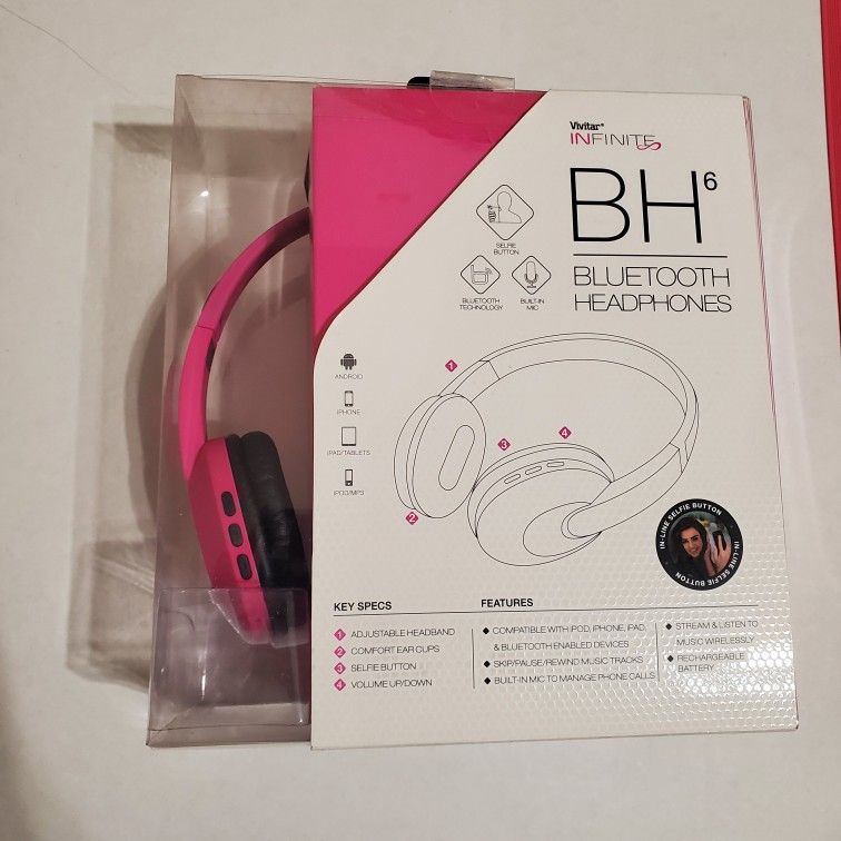Vivitar Infinite Pink Bluetooth Headphones