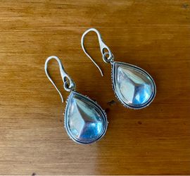 Lois Hill Sterling Silver Drop Earrings with Droplets Accent