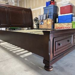 Ashley Queen Sleigh Bed With Storage Drawers
