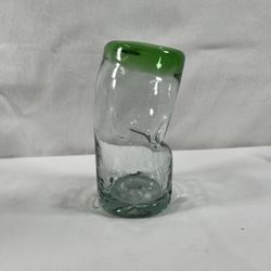 Vintage Hand Blown Art Glass Bent Vase #275