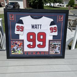 JJ Watt Plaque And Certified Signed Jersey 