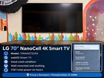 LG 70” NanoCell 4K Smart TV + Wall Mount & Cable Kit