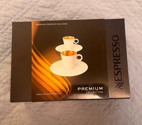 Nespresso Premium Collection “Premium Espresso Gold Ring” set, designed by Christian Ghion