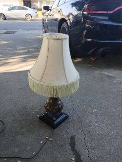 Vintage Bronze Urn Table-Lamp with Wood Base