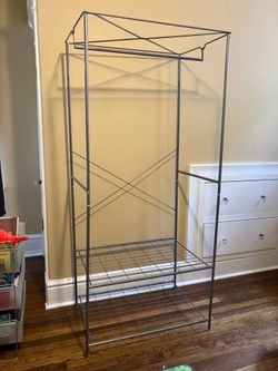Metal clothing and storage rack