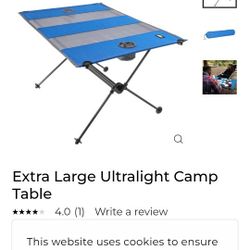 Extra Large Ultralight Camp Table $35