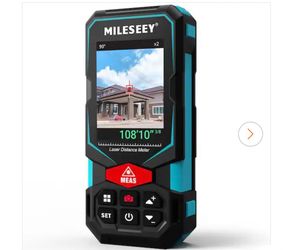 MILESEEY 330 ft. Outdoor Laser Distance Measuring Tool with Camera Viewfinder, P2P Technology, Tilt Sensor, App Connectivity