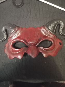 Red Devil Masquerade Mask with Horns