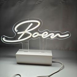 BOEN custom white LED table neon sign