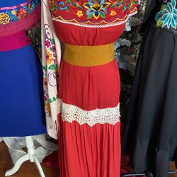 Embroidered Mexican Dress