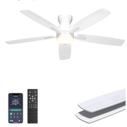 52'' Low Profile Ceiling Fan with Light and Remote/APP Control