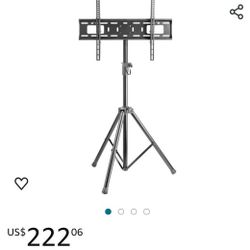 Soporte de trípode de TV portátil para televisores de pantalla plana LED LCD OLED de 23 a 65 pulgadas, pantalla plana de altura ajustable, soporte de 