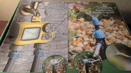 172FT Drip Irrigation System Kit with 2 Zone Water Timer for Garden