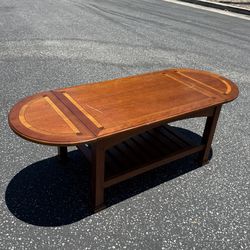 Drop-Leaf Wood Coffee Table with Storage Shelf