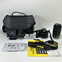 Nikon D3500 DSLR Camera with 2 Lenses, Batteries & 32GB SD Card ~ Shutter : 74