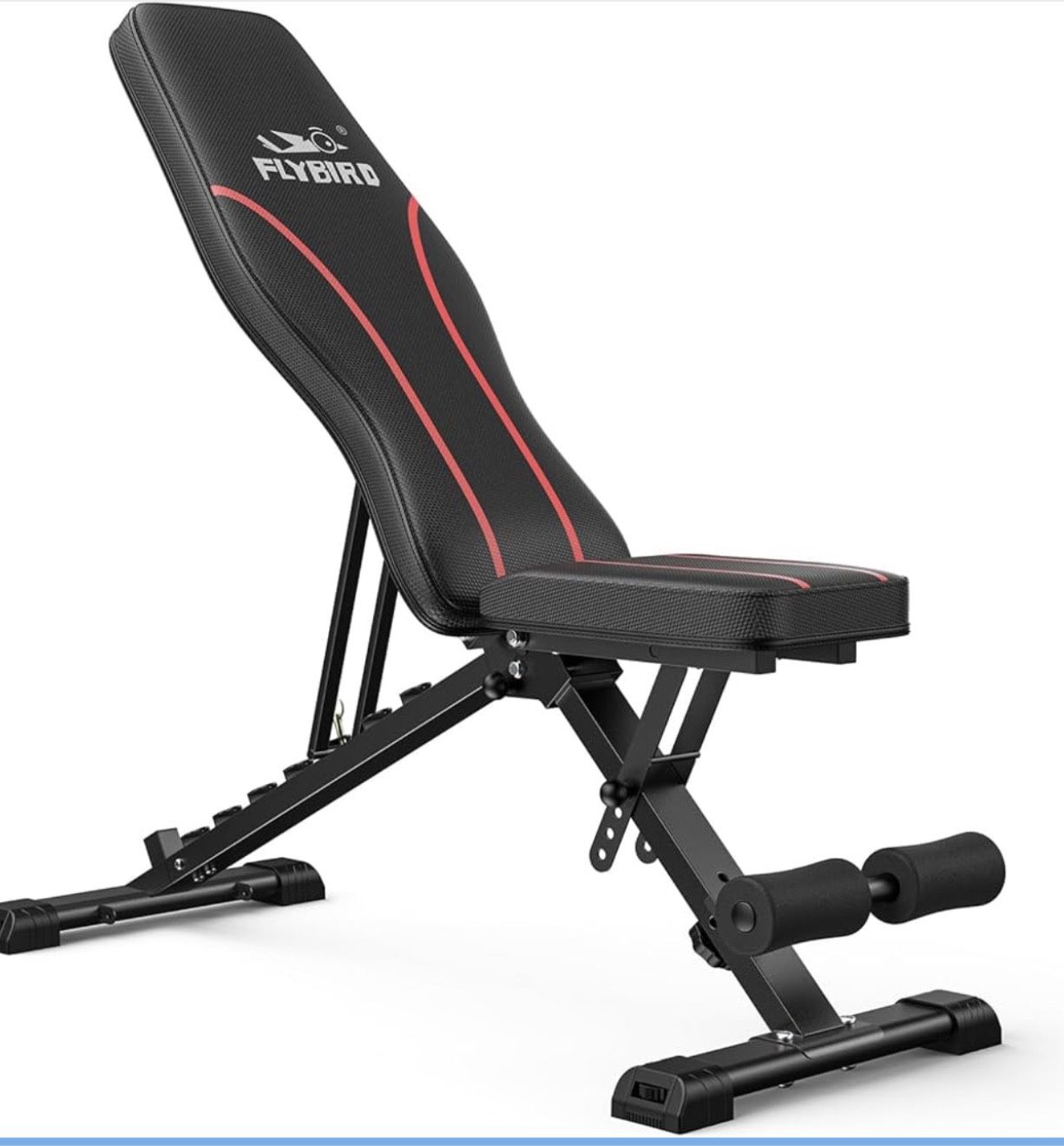 FLYBIRD Adjustable Bench,Utility Weight Bench for Full Body Workout- Multi-Purpose Foldable Incline Bench (Black)