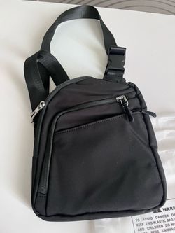 Black Nylon Sling Crossbody Bag