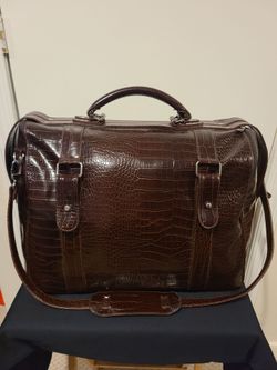 Vintage Bath & Bodyworks Large Brown Croc Tote Bag