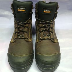 Ariat women 7 treadfast 6” waterproof steel toe work boots.