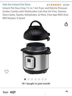 Instant Pot Duo Crisp 11-in-1 Air Fryer and Electric Pressure Cooker Combo  with Multicooker Lids that Air Fries, Steams, Slow Cooks, Sautés, Dehydrate  for Sale in Cambridge, MA - OfferUp