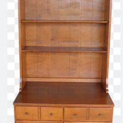 ETHAN ALLEN HEIRLOOM MAPLE CHEST OF DRAWERS AND SHUDDER DRAWER CABINET WITH HUTCH(S)