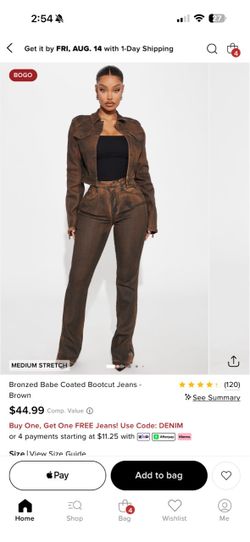 Fashion nova low rise brown butcut jeans